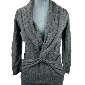 Aphorism Women's Medium Cable Knit Sweater Angora Rabbit Hair & Wool Blend